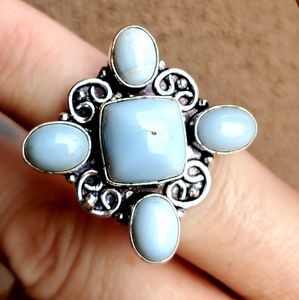 New Owyhee Opal 925 Silver Ring.